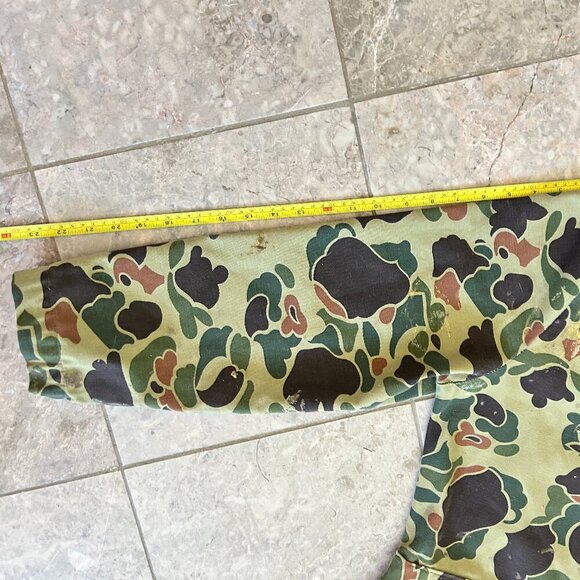 Vtg Duck Camo Canvas Coveralls Sz L Distressed One Piece Utility‎ Grunge Hunting - Picture 6 of 14